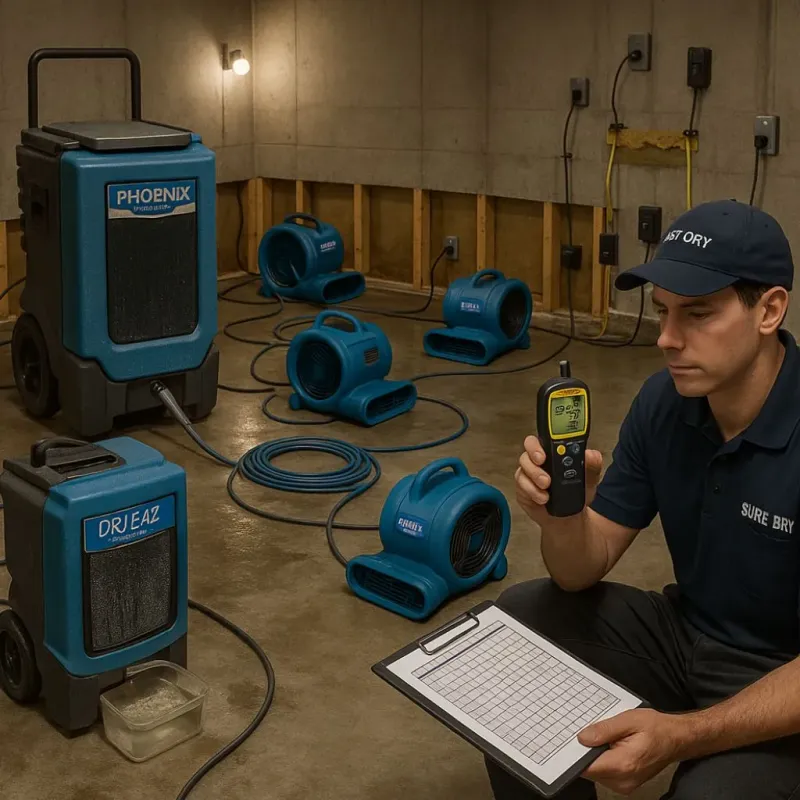 Structural Drying and Dehumidification process in Tuftonboro, NH